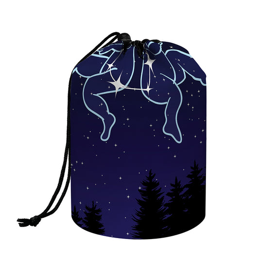 Gemini Constellation Print Drawstring Makeup Bag