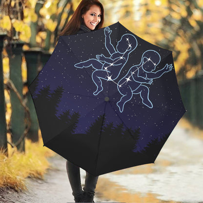 Gemini Constellation Print Foldable Umbrella