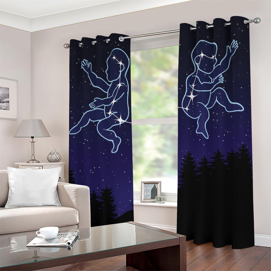 Gemini Constellation Print Grommet Curtains