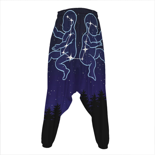 Gemini Constellation Print Hammer Pants