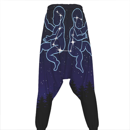 Gemini Constellation Print Hammer Pants