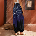 Gemini Constellation Print Harem Pants