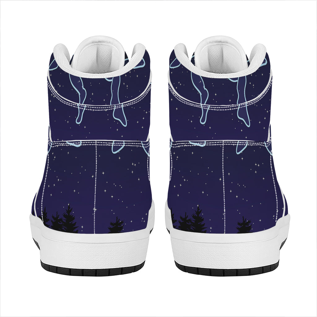 Gemini Constellation Print High Top Leather Sneakers