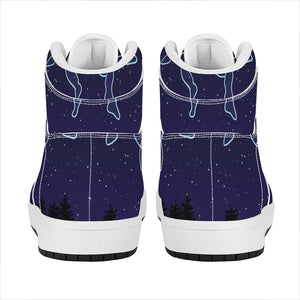 Gemini Constellation Print High Top Leather Sneakers