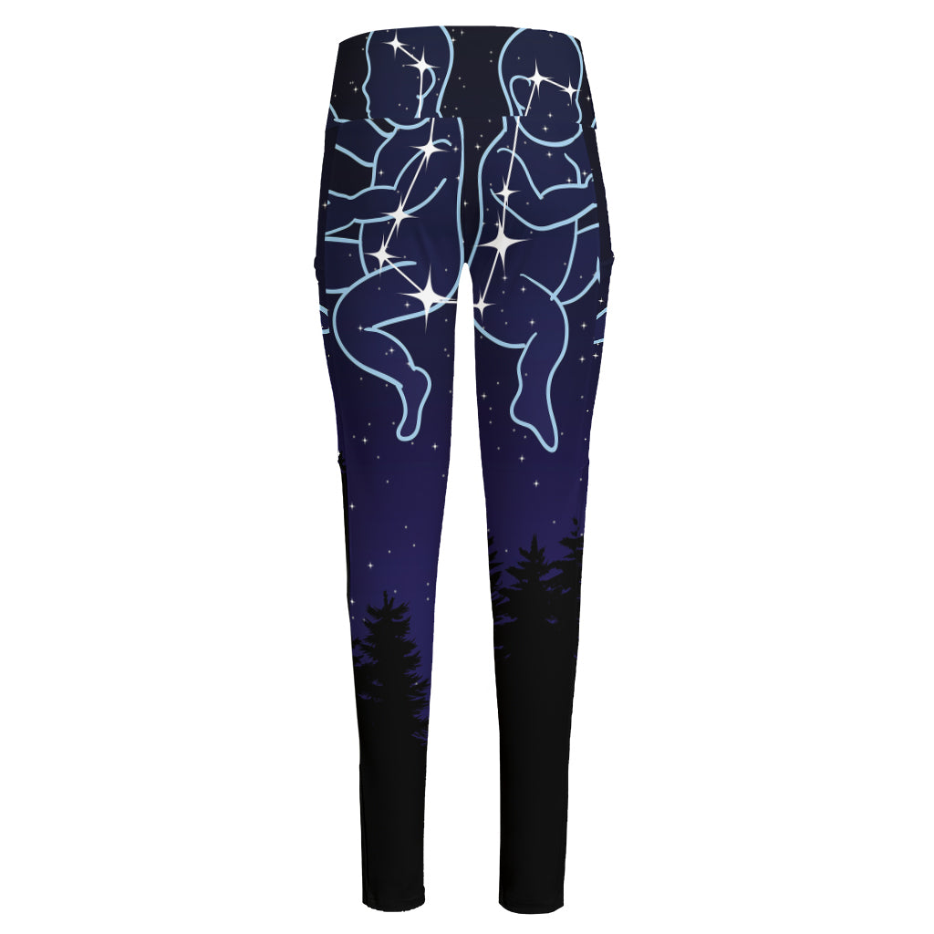 Gemini Constellation Print High-Waisted Pocket Leggings