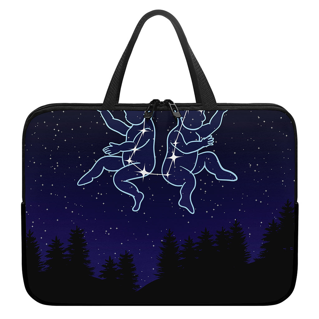 Gemini Constellation Print Laptop Sleeve With Handle