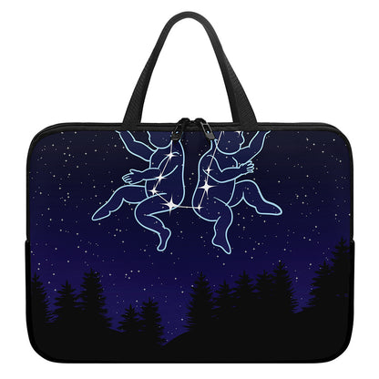 Gemini Constellation Print Laptop Sleeve With Handle