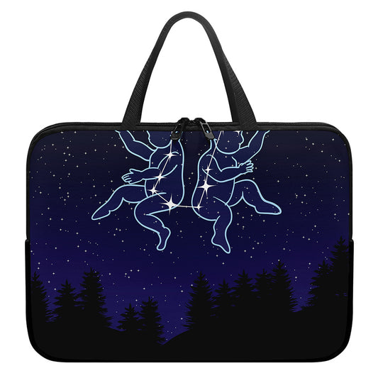 Gemini Constellation Print Laptop Sleeve With Handle