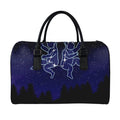 Gemini Constellation Print Leather Duffel Bag