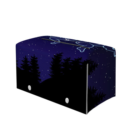 Gemini Constellation Print Leather Tissue Box Cover
