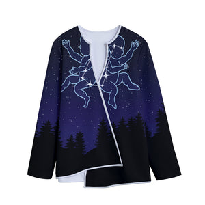 Gemini Constellation Print Long Sleeve Short Coat