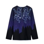 Gemini Constellation Print Long Sleeve Short Coat