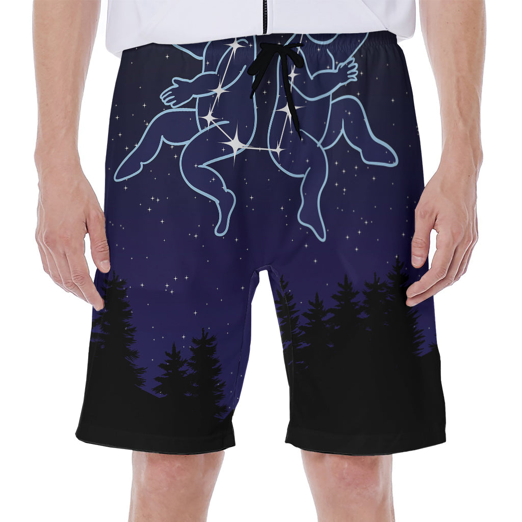 Gemini Constellation Print Men's Beach Shorts