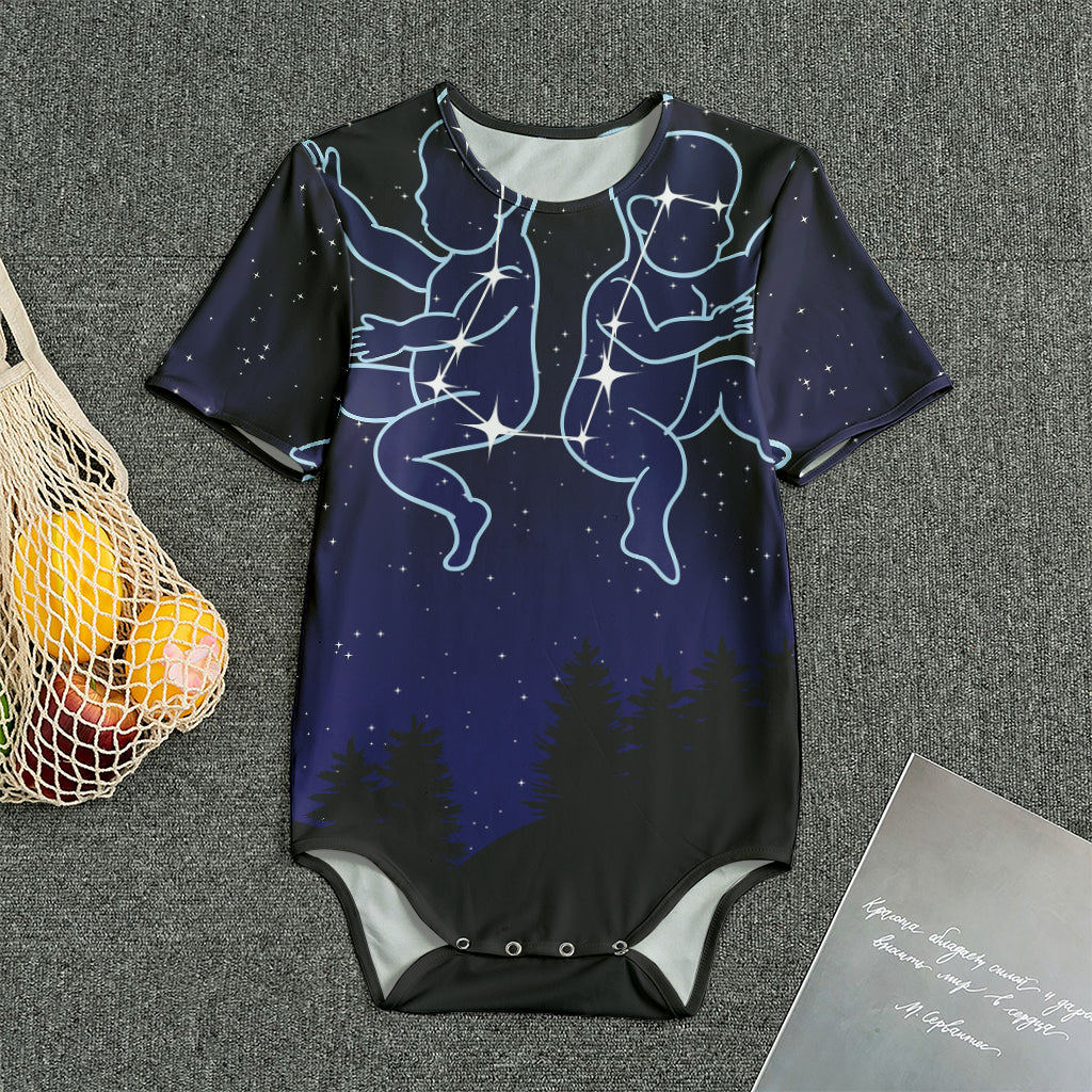 Gemini Constellation Print Men's Bodysuit