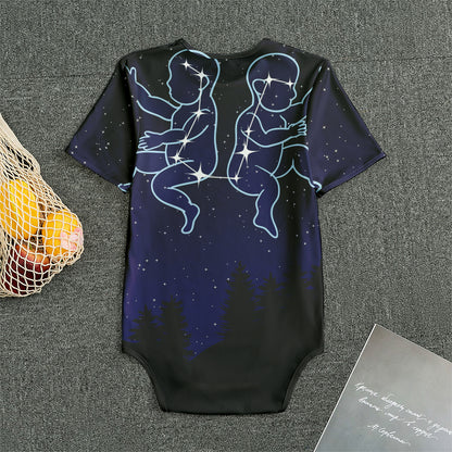 Gemini Constellation Print Men's Bodysuit