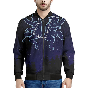 Gemini Constellation Print Men's Bomber Jacket