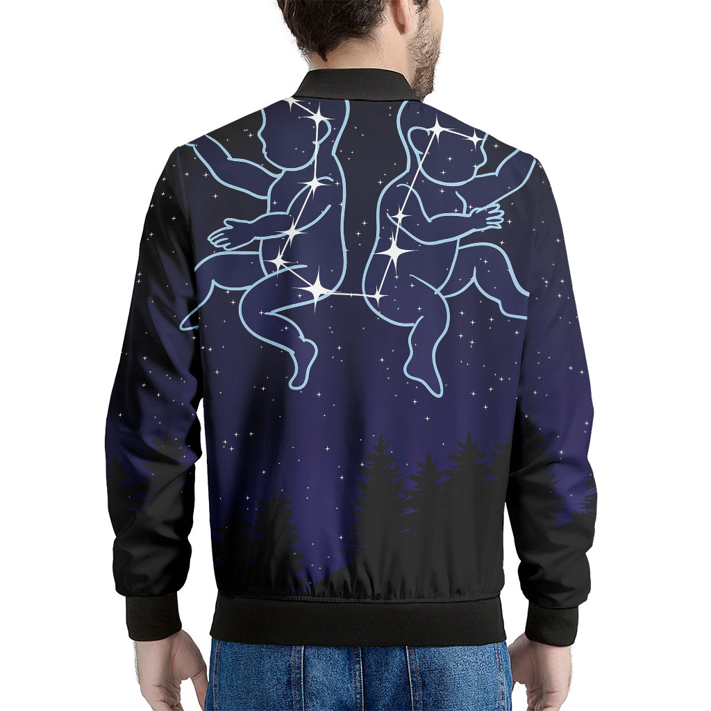 Gemini Constellation Print Men's Bomber Jacket