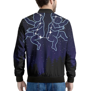 Gemini Constellation Print Men's Bomber Jacket