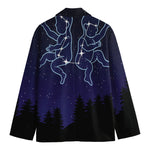 Gemini Constellation Print Men's Cotton Blazer