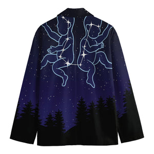 Gemini Constellation Print Men's Cotton Blazer