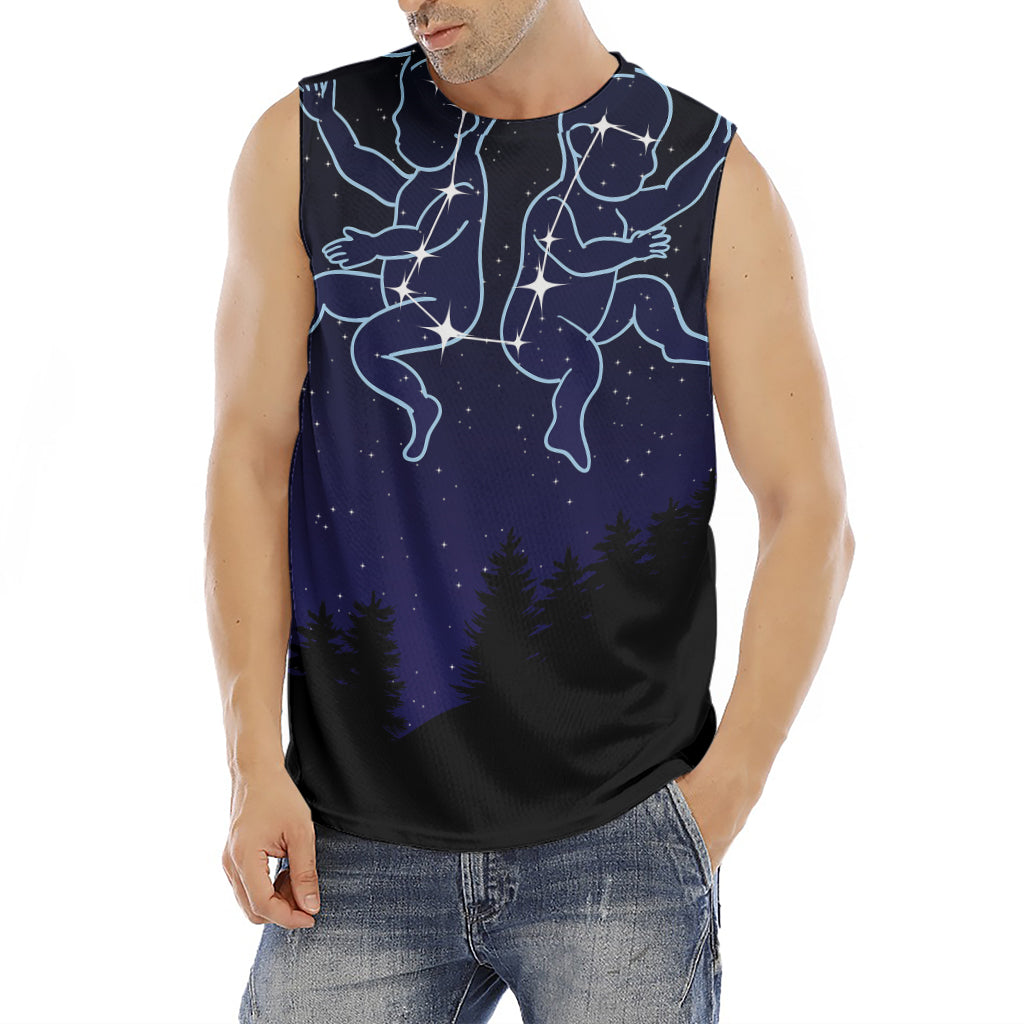 Gemini Constellation Print Men's Fitness Tank Top