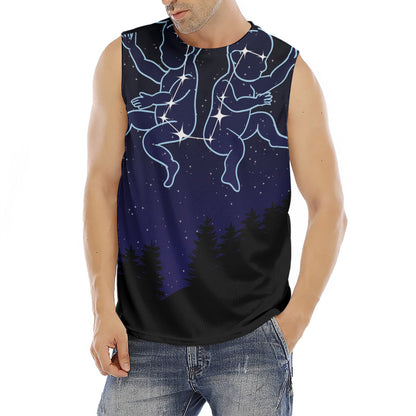 Gemini Constellation Print Men's Fitness Tank Top