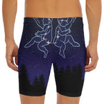 Gemini Constellation Print Men's Long Boxer Briefs