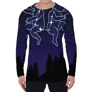 Gemini Constellation Print Men's Long Sleeve T-Shirt