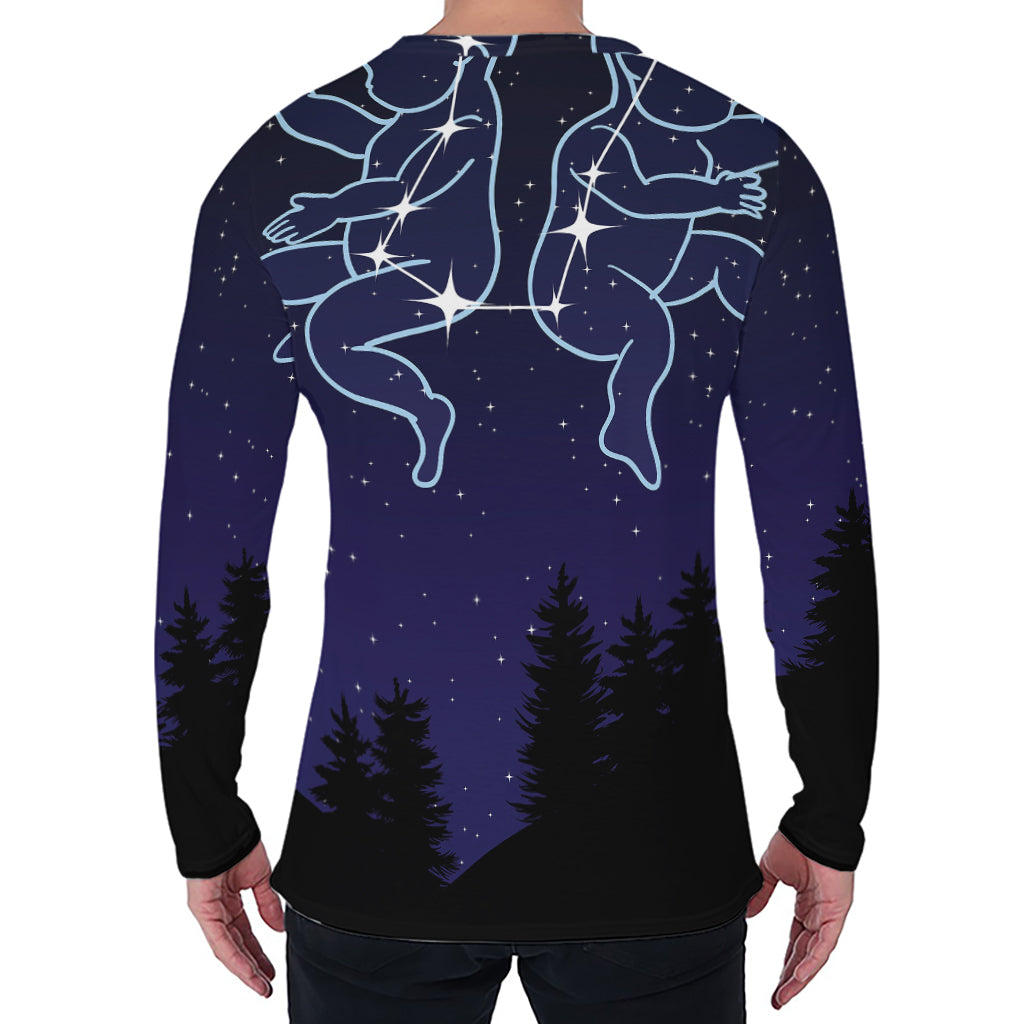 Gemini Constellation Print Men's Long Sleeve T-Shirt