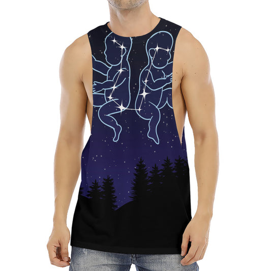 Gemini Constellation Print Men's Muscle Tank Top