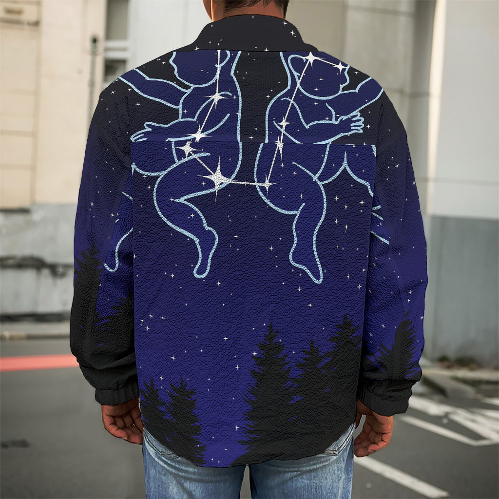 Gemini Constellation Print Men's Shirt Jacket