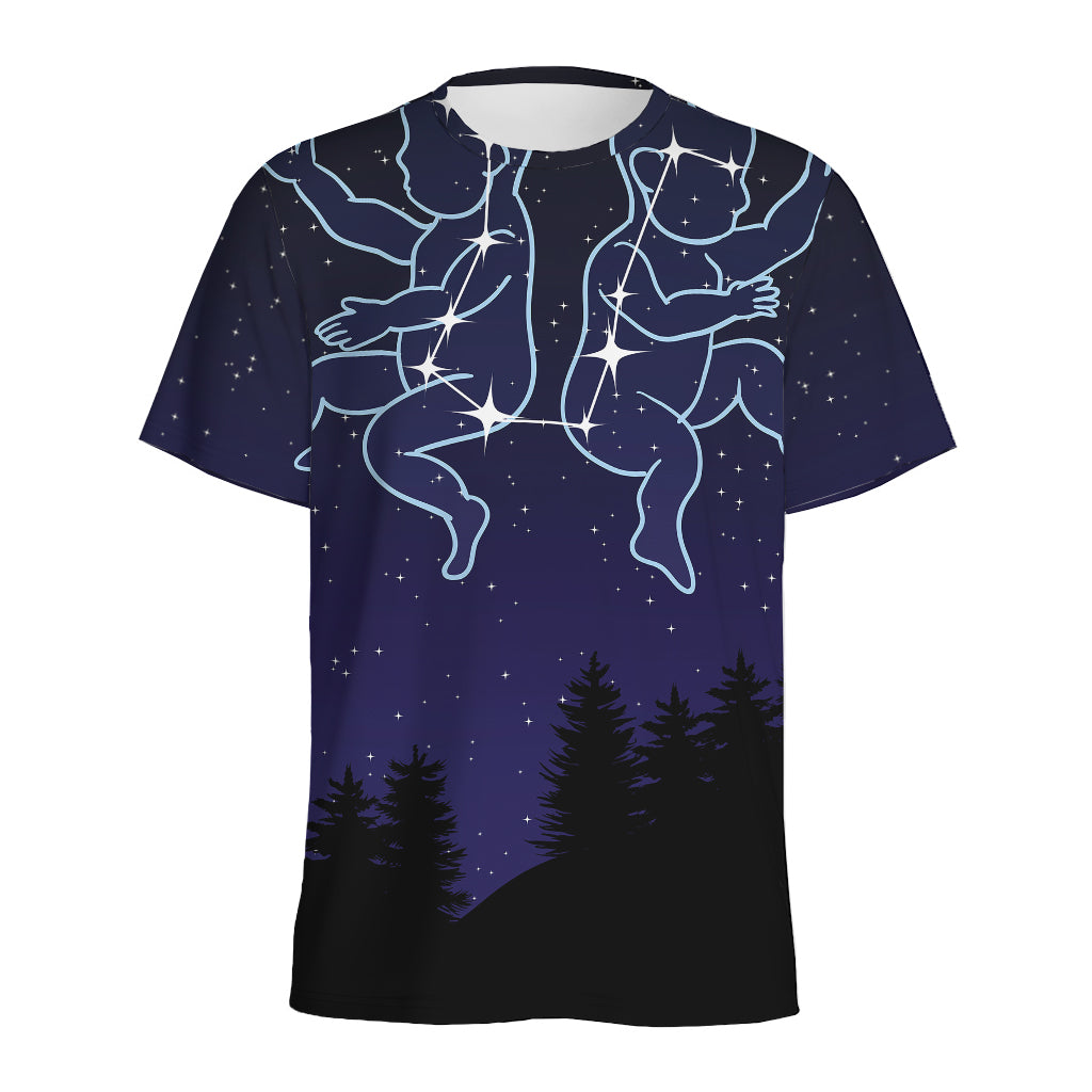 Gemini Constellation Print Men's Sports T-Shirt