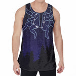 Gemini Constellation Print Men's Velvet Tank Top