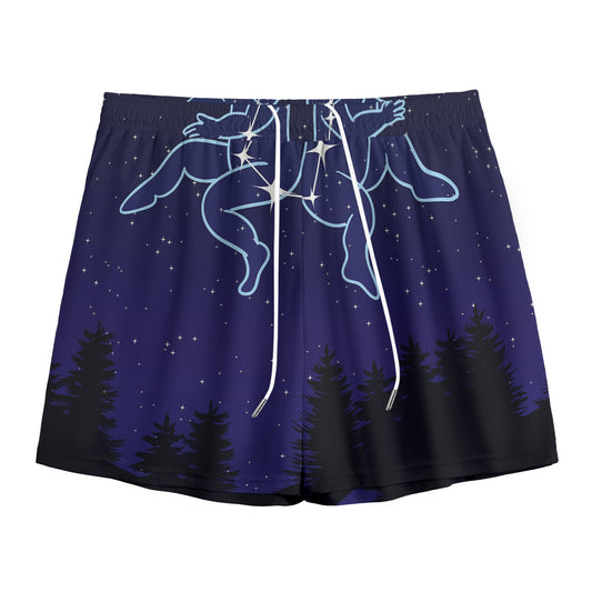 Gemini Constellation Print Mesh Shorts