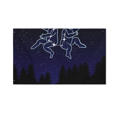 Gemini Constellation Print Polyester Flag