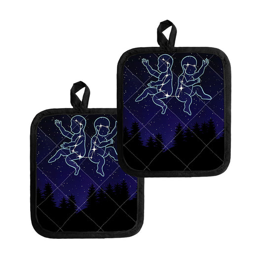 Gemini Constellation Print Pot Holders