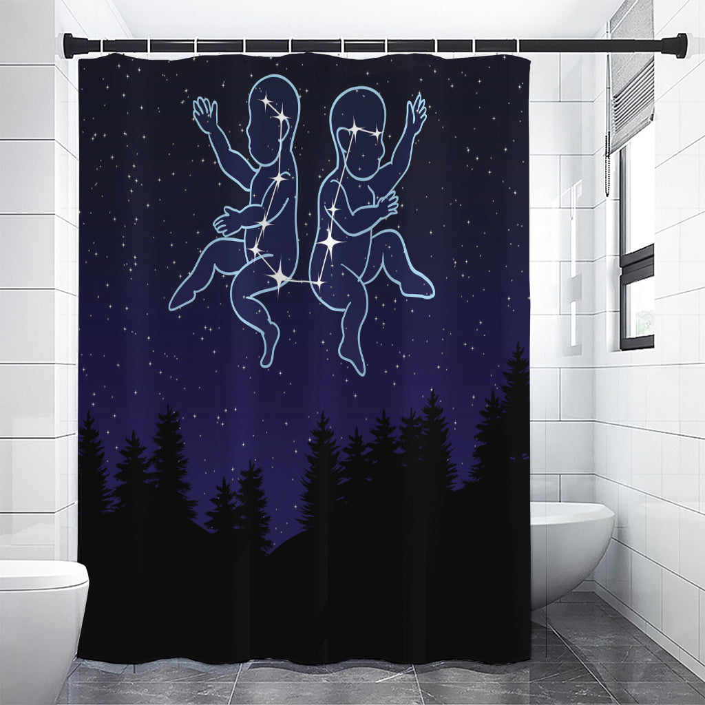 Gemini Constellation Print Premium Shower Curtain