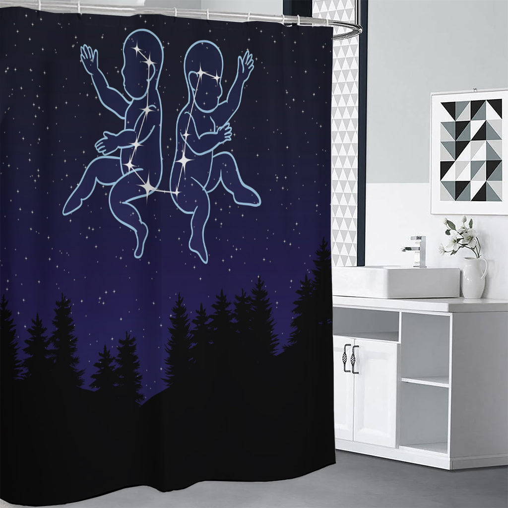 Gemini Constellation Print Premium Shower Curtain