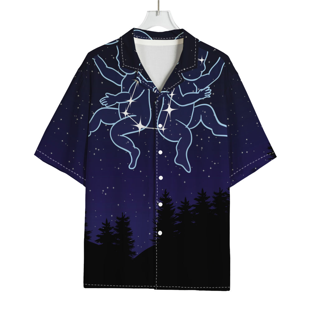 Gemini Constellation Print Rayon Hawaiian Shirt