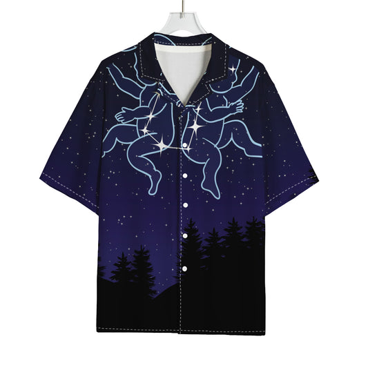 Gemini Constellation Print Rayon Hawaiian Shirt