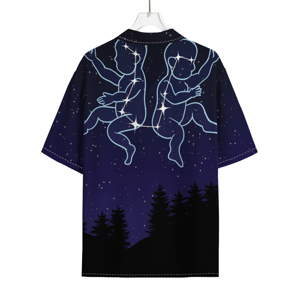 Gemini Constellation Print Rayon Hawaiian Shirt