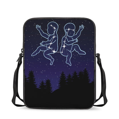 Gemini Constellation Print Rectangular Crossbody Bag