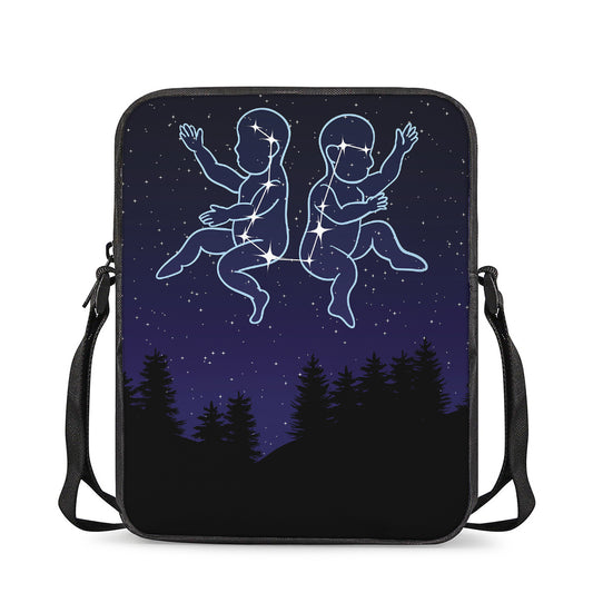 Gemini Constellation Print Rectangular Crossbody Bag