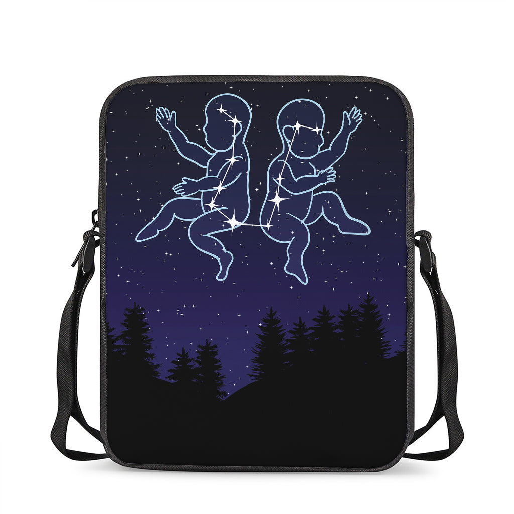 Gemini Constellation Print Rectangular Crossbody Bag