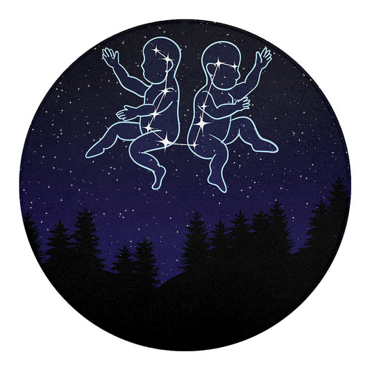 Gemini Constellation Print Round Blanket