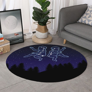 Gemini Constellation Print Round Rug