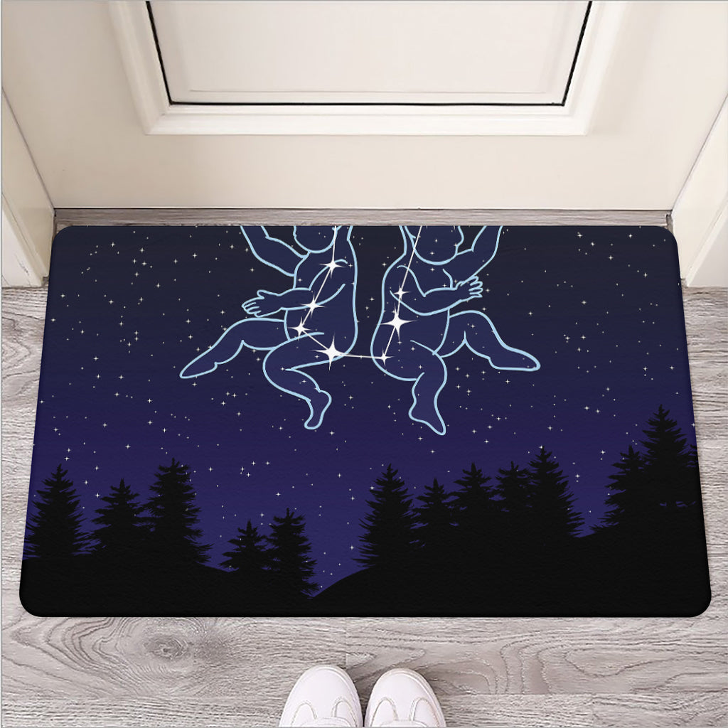 Gemini Constellation Print Rubber Doormat