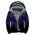 Gemini Constellation Print Sherpa Lined Zip Up Hoodie