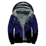 Gemini Constellation Print Sherpa Lined Zip Up Hoodie