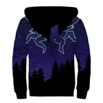 Gemini Constellation Print Sherpa Lined Zip Up Hoodie